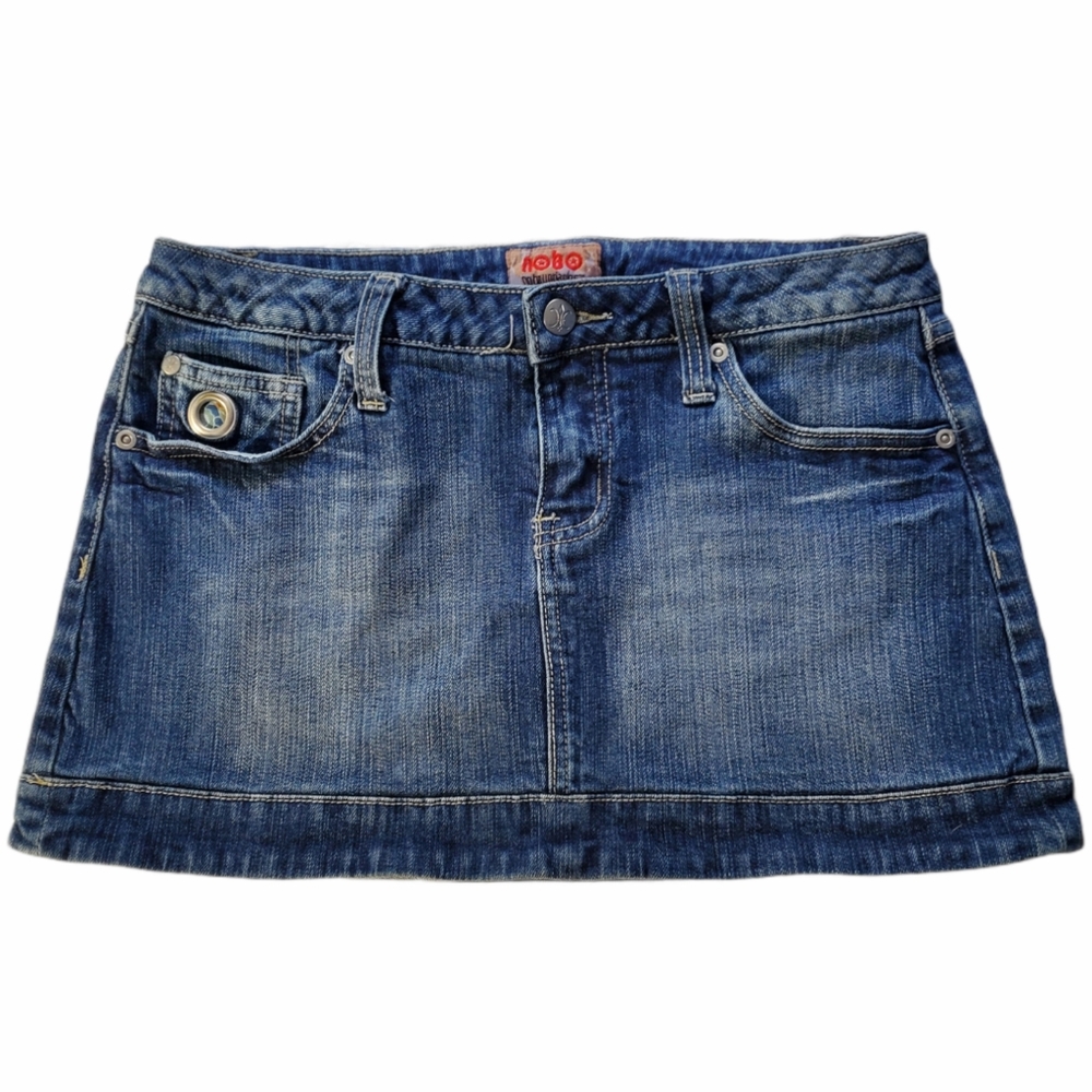 NO BOUNDARIES Jean Skirt Butterfly Embroidery Accent size 9